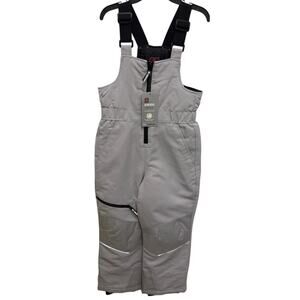 NEW SwissTech S 6/7 Gray Zip Front Snow Bibs Ski Snowboard Pant boy girl kid